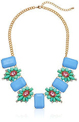 Collar Floral Multicolor con Piedras Geometricas